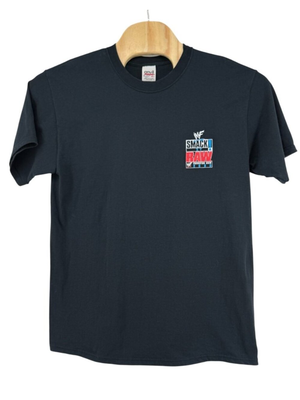 WWF Smack It Raw Production Crew 2000 Men's Size XL Black Anvil Wrestling Y2K